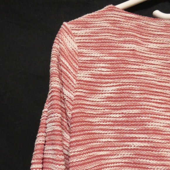 H&M | small | Women's Casual Knitted Long Sleeve Boat Neck Sweater | Red & White - Picture 9 of 15